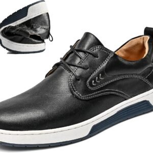 Men's Casual Shoes Fashion Dress Sneakers Zapatos Casuales para Hombre Comfortable Oxford Shoes for Men Lace-up Flat Business Casual Leather Shoes