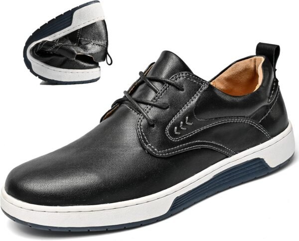 Men's Casual Shoes Fashion Dress Sneakers Zapatos Casuales para Hombre Comfortable Oxford Shoes for Men Lace-up Flat Business Casual Leather Shoes