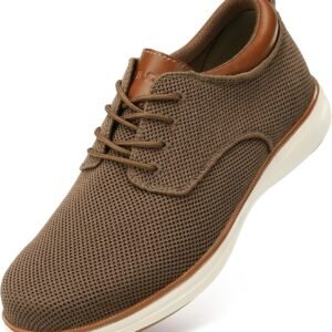 VILOCY Men's Wide Casual Dress Oxfords Business Shoes Fashion Sneakers Mesh Breathable Comfortable Walking Shoes