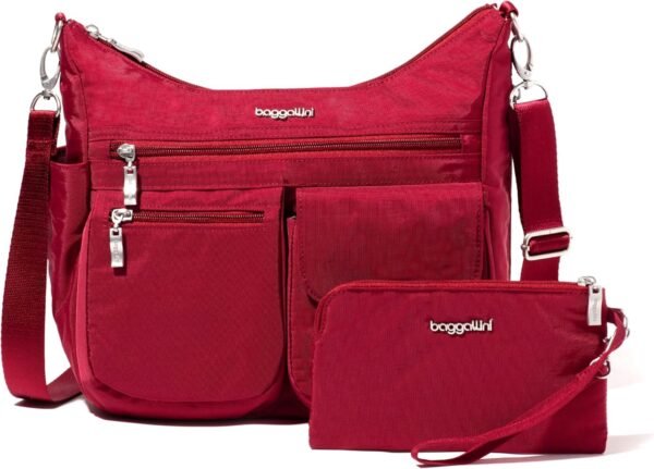 Baggallini Modern Everywhere Bagg - Water-resistant Lightweight Hobo Crossbody Bag for Women - Easy-Access Phone Pocket