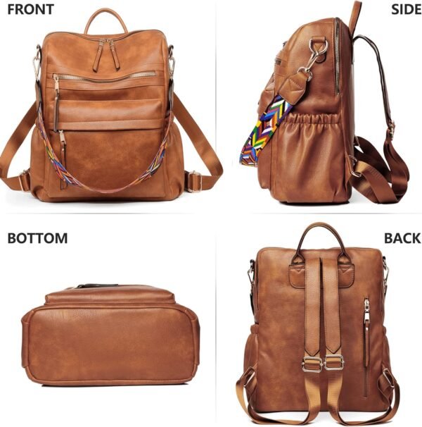 Dora & Liz Womens Backpack Purse Leather Fashion Travel Backpack Purse for Women Designer Ladies Shoulder Bags - Image 6