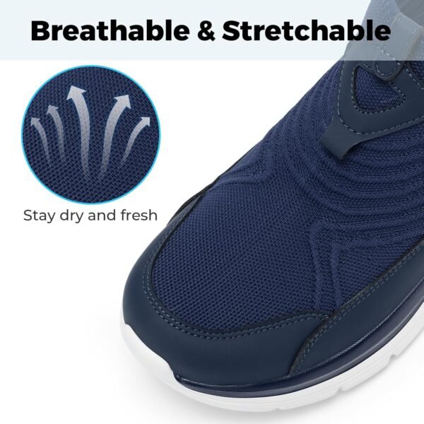 FitVille Men's Extra Wide Slip on Walking Shoes, Breathable Hands Free Slip on Sneakers, Comfortable Orthopedic Shoes for Standing All Day - Step Ease V1 - Image 6