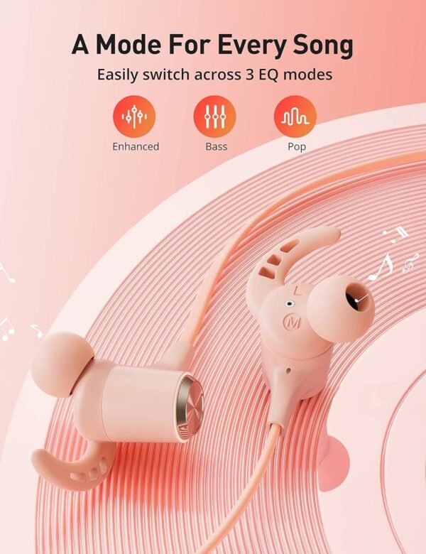 Bluetooth Headphones, Bluetooth 5.2 Stereo aptX Wireless Earbuds Bass Magnetic Neckband IPX7 Waterproof Bluetooth Earbuds Bulit-in Mic with 16H Playtime, Lightweight Earphones for Sport - Image 6