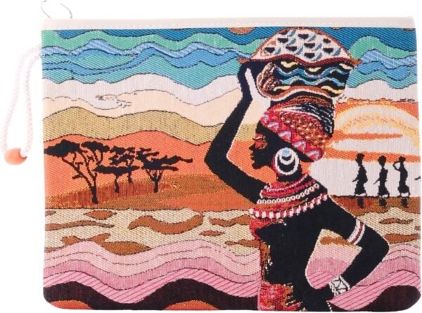Bohemian Artisan Clutch Purse for Women - Vintage Tapestry Casual Bag with Wrist Strap, Unique Gift for Daily Boho Style