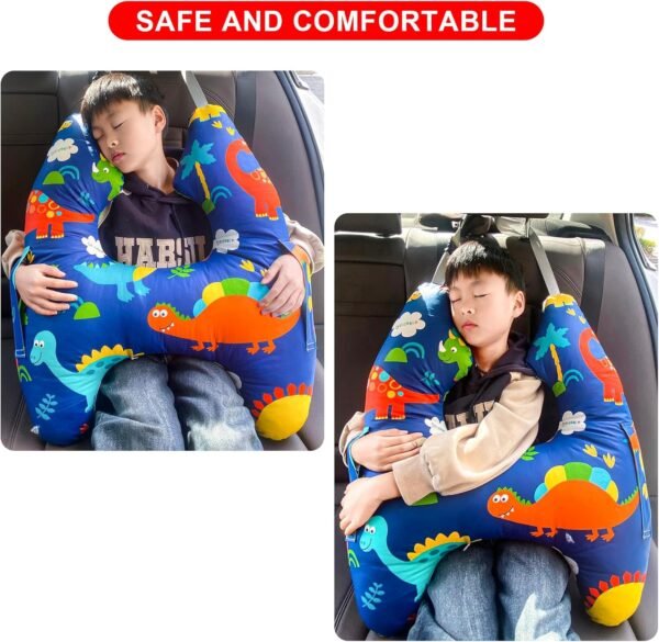 Car Pillow for Kids,H-Shape Travel Pillow for Child Sleeping Neck Shoulder Support Car Seat Pillow A Sleeping Artifact Suitable for Road Trips of Adults and Children Travel Pillow for Kids (Blue) - Image 7