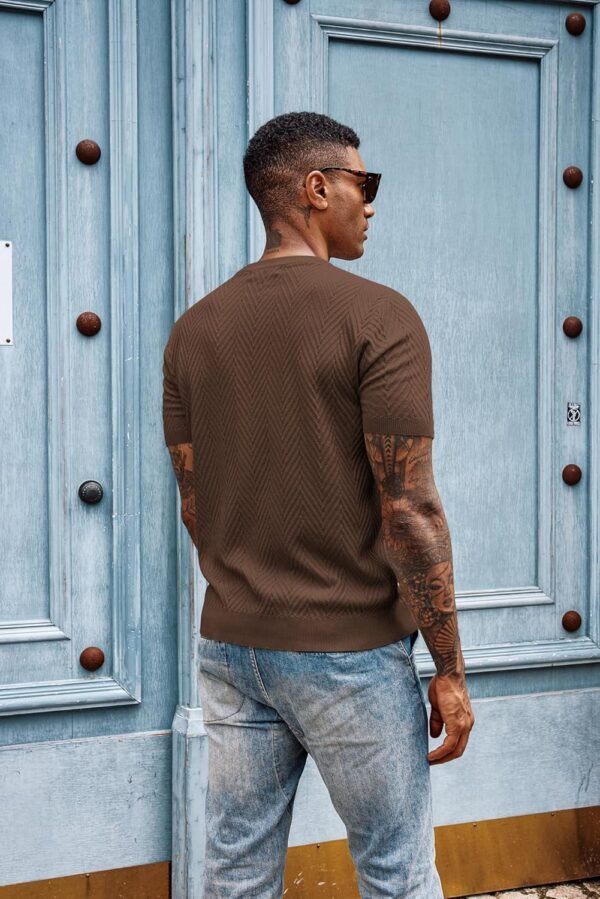 PJ PAUL JONES Men's Short Sleeve Knit T-Shirts Casual Crewneck Solid Texture Knit Shirt - Image 6