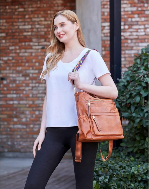 Dora & Liz Womens Backpack Purse Leather Fashion Travel Backpack Purse for Women Designer Ladies Shoulder Bags - Image 7