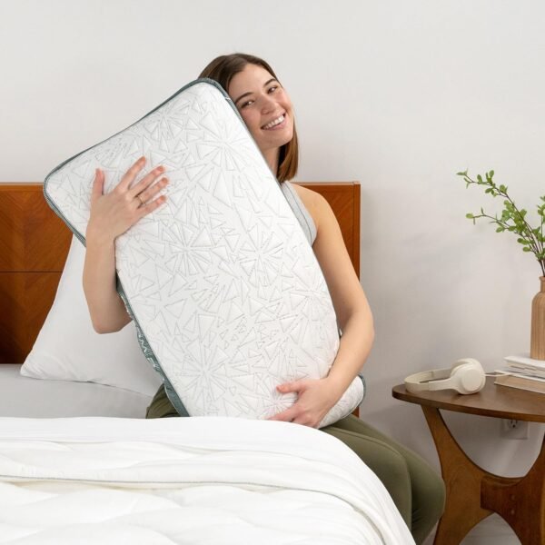 Bedgear Storm King Performance Pillow - Size 2.0 - Cooling Bed Pillow for Hot Sleepers - Medium Pillow for All Sleep Positions, Hypoallergenic, Washable & Removable Cover - 20" W x 36" L x 5.75" - Image 2