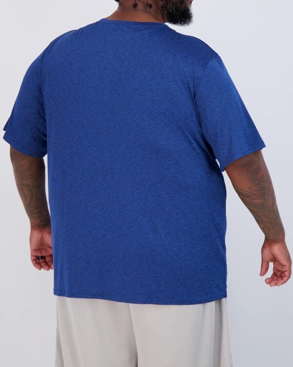 Real Essentials 3 Pack: Men’s Big & Tall Tech Stretch Long-Sleeve & Short-Sleeve Dry-Fit T-Shirt (3XT-5XT) - Image 3