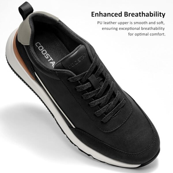 Mens Casual Shoes Comfortable Dress Sneakers Lightweight Lace-up Non Slip Walking Shoes - Image 3