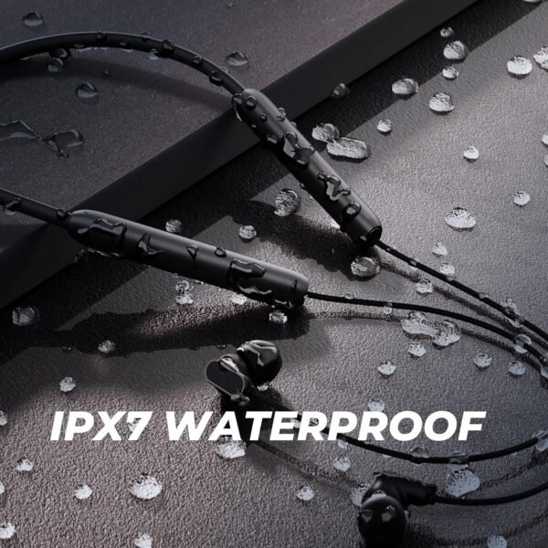 N18 Neckband Bluetooth Earbuds, Wireless Bluetooth 5.2 Headphones with Microphone, Ultra-Lightweight Comfort, IPX7 Waterproof, Deep Bass Strong Beat, 20H Playtime, Magnetic Earphones -Black - Image 6