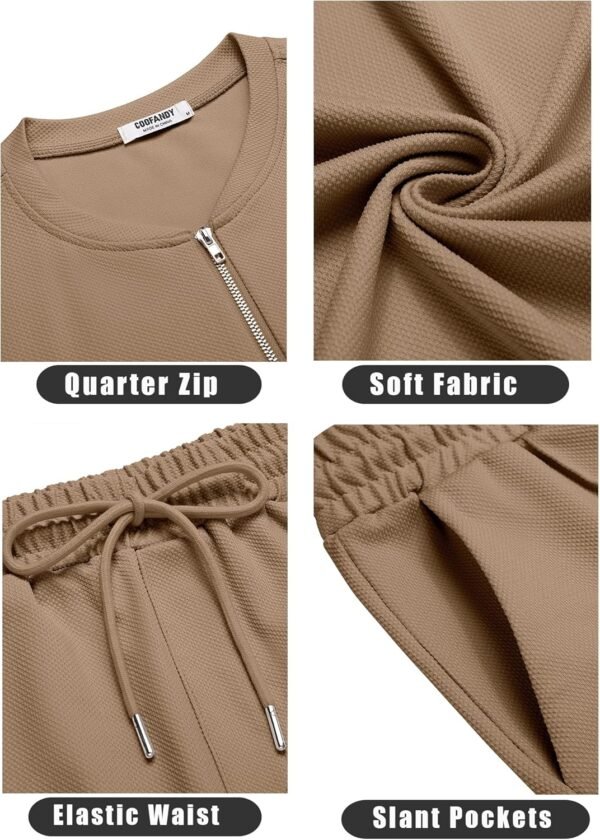 COOFANDY Men's 2 Pieces Outfits Casual Quarter Zip Polo T Shirt and Shorts Set Athletic Jogging Summer Tracksuit - Image 5