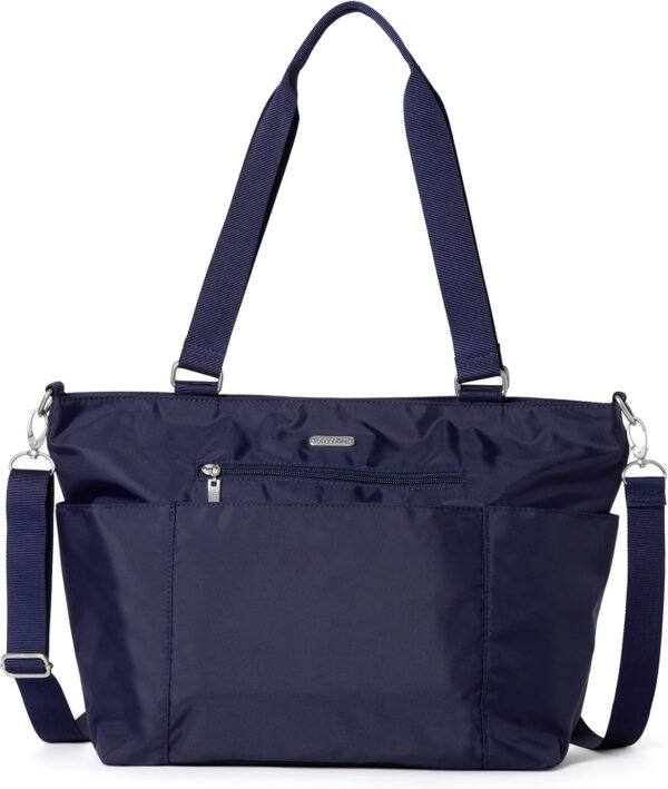 Baggallini Essential Laptop Tote - Work Tote Bag with Laptop Sleeve - Lightweight Travel Crossbody Shoulder Bag for Women