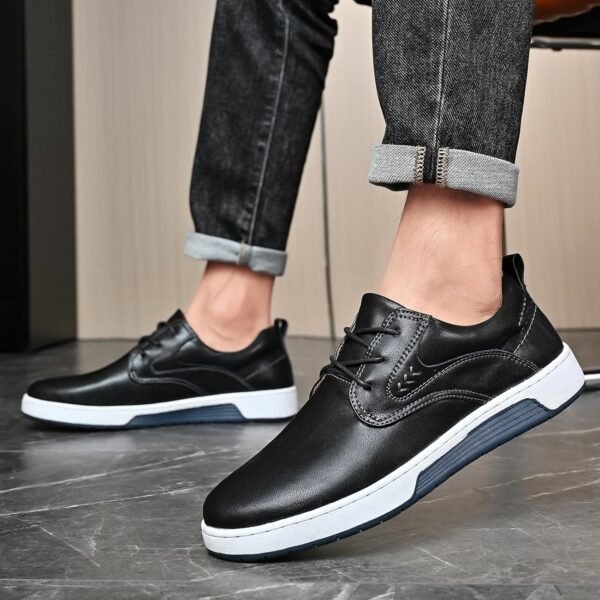 Men's Casual Shoes Fashion Dress Sneakers Zapatos Casuales para Hombre Comfortable Oxford Shoes for Men Lace-up Flat Business Casual Leather Shoes - Image 8