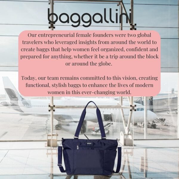 Baggallini Essential Laptop Tote - Work Tote Bag with Laptop Sleeve - Lightweight Travel Crossbody Shoulder Bag for Women - Image 7