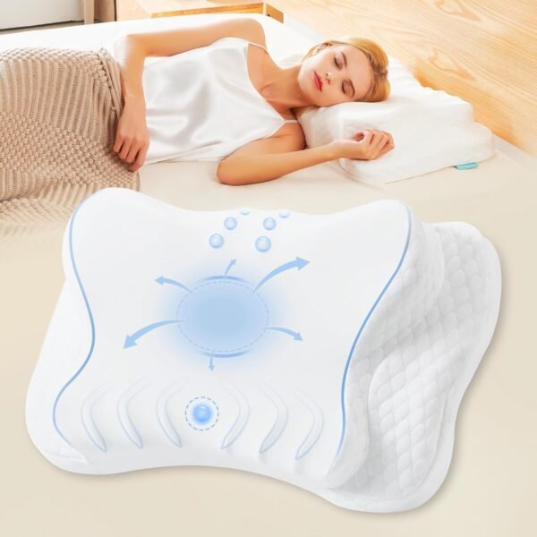 No More Strain Adjustable Cervical Neck Pillow for Pain Relief, Cooling Ergonomic Side Sleeper Pillow, Orthopedic Contour Neck Support Pillow, Memory Foam Bed Pillow for Back Stomach Sleeper