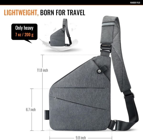 WANDER PLUS® Anti Theft Crossbody Bag, Shoulder Bag Anti-theft Design for Travel, Sport, Work - Image 5