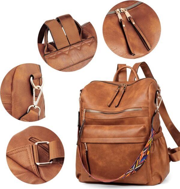 Dora & Liz Womens Backpack Purse Leather Fashion Travel Backpack Purse for Women Designer Ladies Shoulder Bags - Image 5