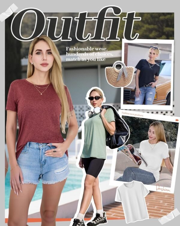 GAYHAY T-Shirts for Women - Short Sleeve Basic Tees Soft Crew Neck Trendy Summer Tops for Casual Outfits 2025 - Image 4