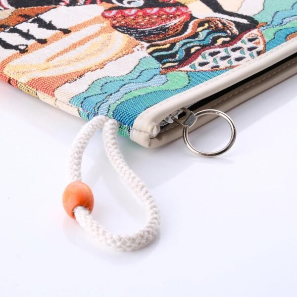 Bohemian Artisan Clutch Purse for Women - Vintage Tapestry Casual Bag with Wrist Strap, Unique Gift for Daily Boho Style - Image 2