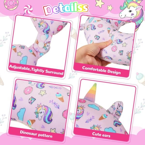 Thyle 2 Set Unicorn Neck Travel Pillow for Kids and Eye Mask Lightweight Travelling Sleeping Pillow Set for Airplane, Car, Train, Bus and Home Use Support Blindfolds - Image 3