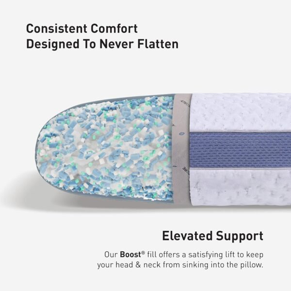 Bedgear Balance Performance Pillow – 1.0 - Moisture Wicking Bed Pillow for All Sleep Positions - Medium Firmness Bed Pillow - Washable Removable Cover – 20" W x 26" L x 5.25" H - Image 5