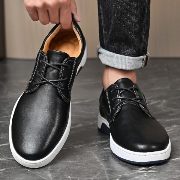 Men's Casual Shoes Fashion Dress Sneakers Zapatos Casuales para Hombre Comfortable Oxford Shoes for Men Lace-up Flat Business Casual Leather Shoes - Image 6