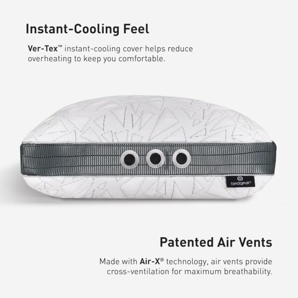 Bedgear Storm King Performance Pillow - Size 2.0 - Cooling Bed Pillow for Hot Sleepers - Medium Pillow for All Sleep Positions, Hypoallergenic, Washable & Removable Cover - 20" W x 36" L x 5.75" - Image 3