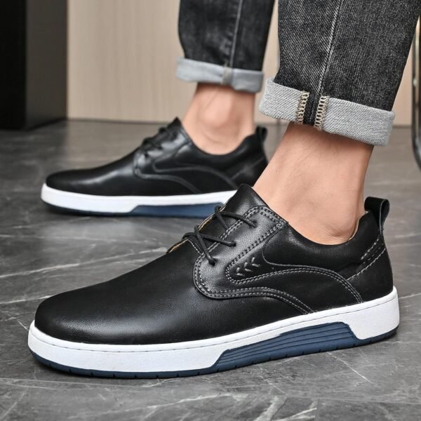 Men's Casual Shoes Fashion Dress Sneakers Zapatos Casuales para Hombre Comfortable Oxford Shoes for Men Lace-up Flat Business Casual Leather Shoes - Image 9