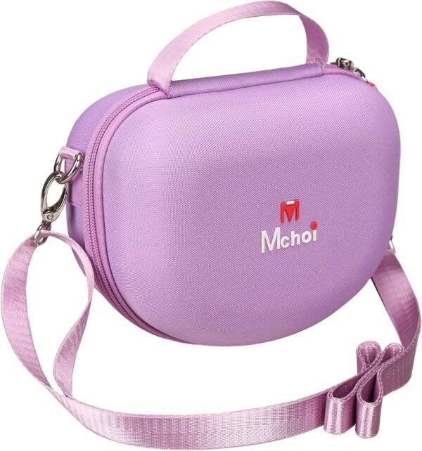 Mchoi Hard Case Suitable for Riwbox CT-7 Pink/for Jack CT-7S Cat Green 3.5mm/ for iClever IC-HS01 Bluetooth Wireless Over-Ear Headphones Headset for Kids Travel Protective Case, Purple, Case Only - Image 4