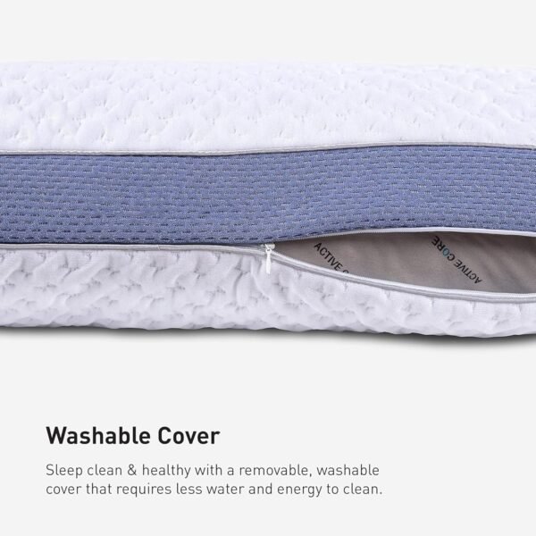 Bedgear Balance Performance Pillow – 1.0 - Moisture Wicking Bed Pillow for All Sleep Positions - Medium Firmness Bed Pillow - Washable Removable Cover – 20" W x 26" L x 5.25" H - Image 6