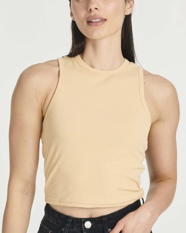 Real Essentials 5 Pack: Women's Ribbed Sleeveless Cropped Racerback Tank Top Casual Crop Top - Image 3