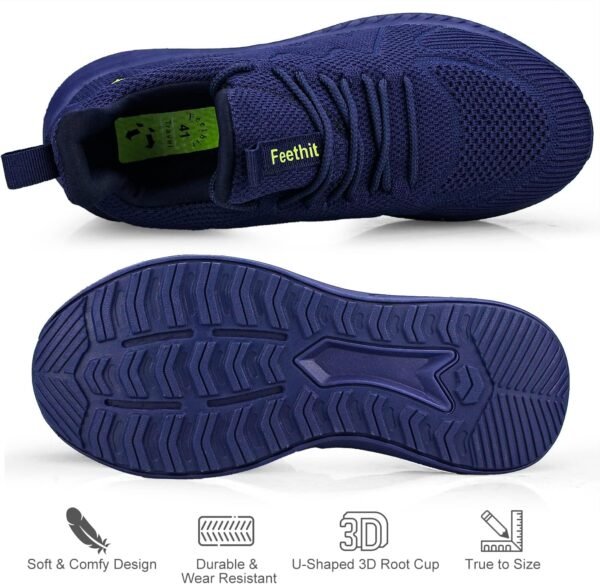 Feethit Mens Non Slip Walking Sneakers Lightweight Breathable Slip on Running Shoes Athletic Gym Tennis Shoes for Men - Image 4