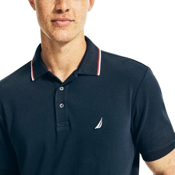 Nautica Men's Classic Fit Short Sleeve Dual Tipped Collar Polo Shirt - Image 4