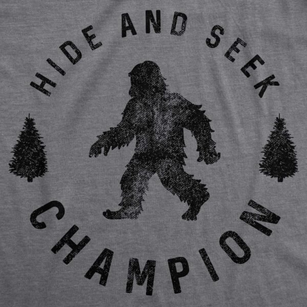 Crazy Dog Mens T Shirt Hide and Seek Champion Funny Bigfoot Graphic Sarcastic Tee - Image 2